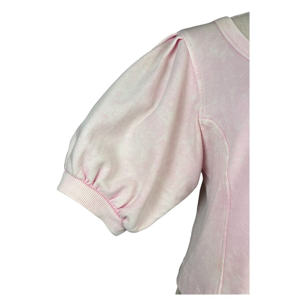 Aerie Seams Right Short Sleeve Cropped Sweatshirt Women's Medium Soft Pink - Picture 4 of 9